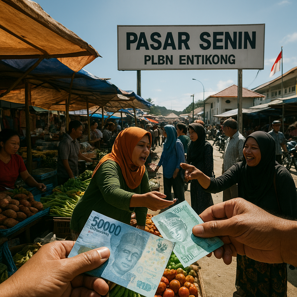 Pasar Senin di Entikong: Gemuruh Tawar Menawar Warga Indonesia-Malaysia di Bawah Terik