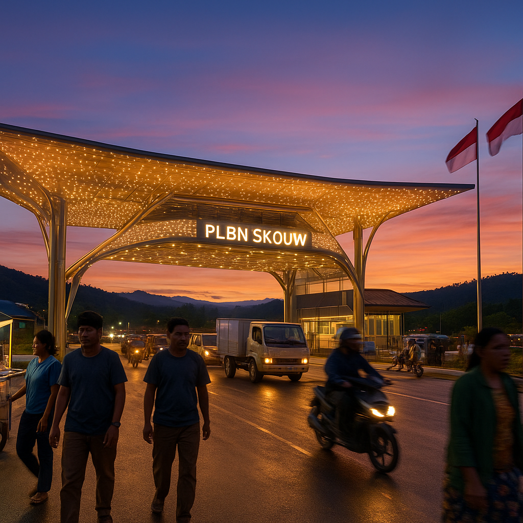 Pijar Senja di PLBN Skouw, Gerbang Timur RI yang Terus Berdenyut
