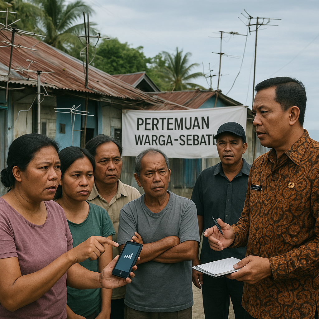 Warga Perbatasan Sebatik Keluhkan Sinyal Internet, Bupati Berjanji Percepat Base Transceiver Station