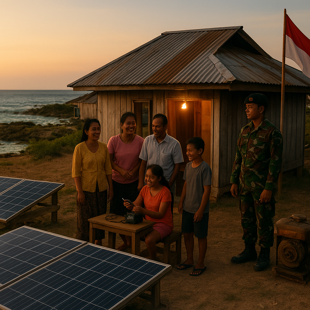 Pembangunan Jaringan Listrik Tenaga Surya Terpencil Mulai Menerangi Desa-desa di Pulau Miangas, Titik Terluar Utara