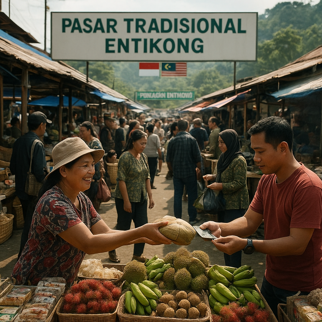Pasar Tradisional Entikong: Ruang Perjumpaan Dua Budaya di Perbatasan Kalimantan