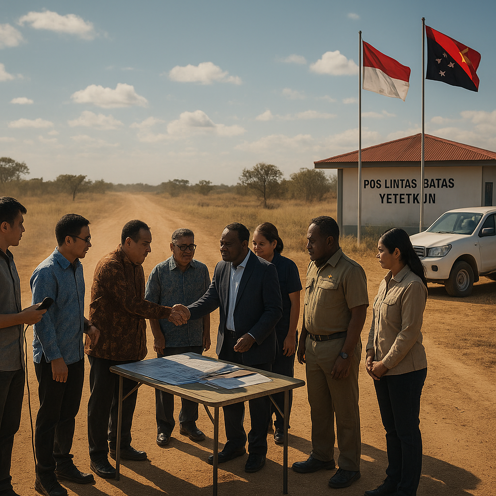 Pos Lintas Batas Yetetkun Matangkan Kesiapan Konektivitas Lintas Batas Indonesia-PNG