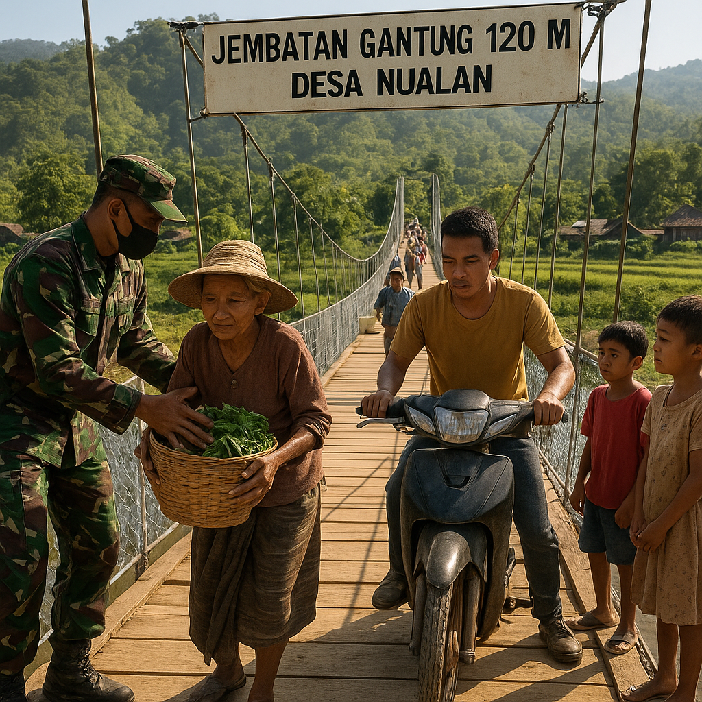 Kilas Balik Perbatasan Atambua: TNI AD Bangun Jembatan Gantung, Petani Kini Bisa ke Pasar