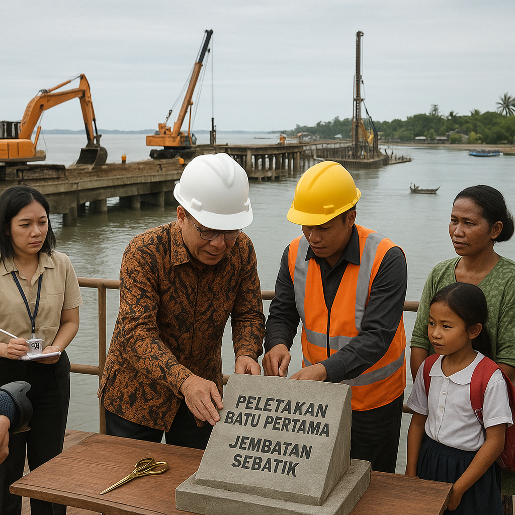 Jembatan Raya Perbatasan: Simbol Konektivitas di Pulau Sebatik Mulai Dibangun
