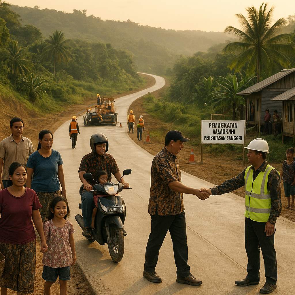 Peningkatan Jalan Poros Perbatasan di Sanggau: Dari Jalur Tanah Berbukit Menuju Akses Beton bagi Desa-desa Terisolasi