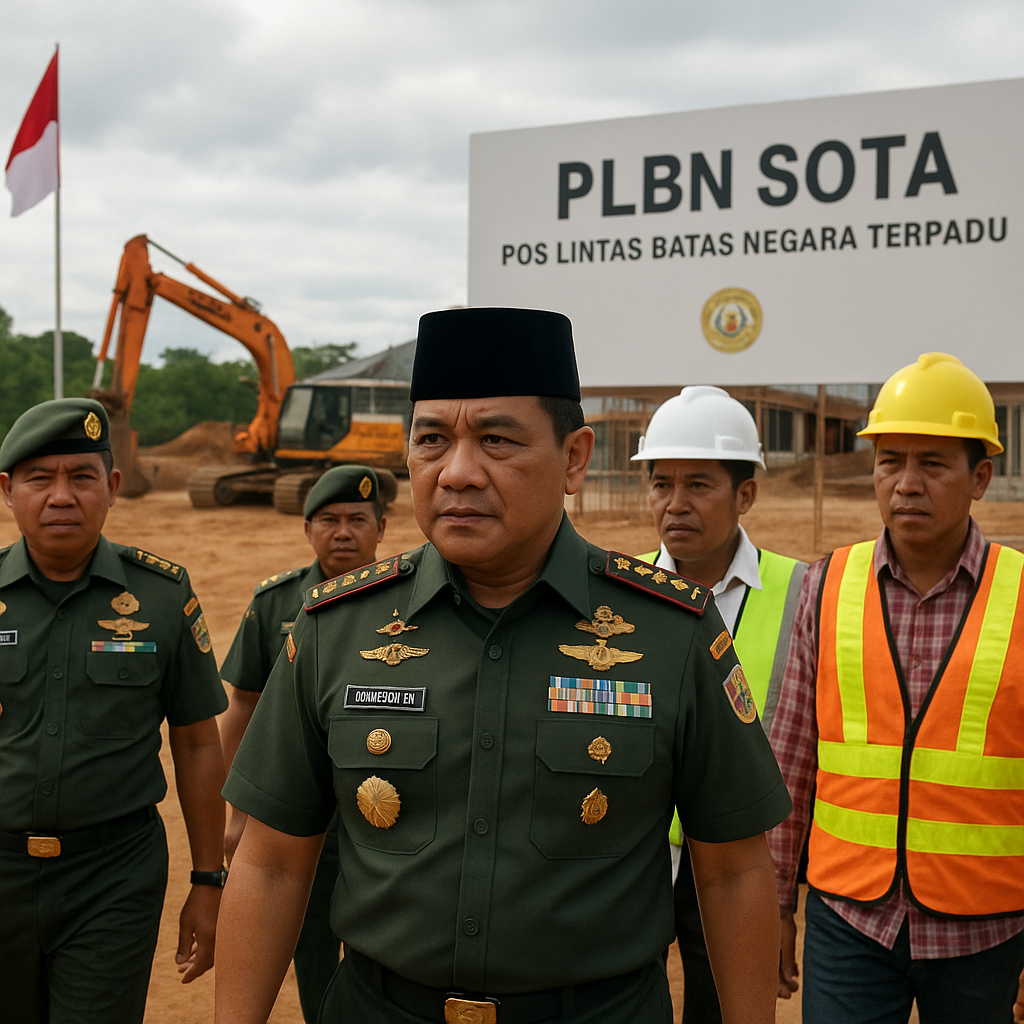 Panglima TNI Tinjau Pembangunan Pos Lintas Batas Negara (PLBN) Terpadu di Sota, Merauke