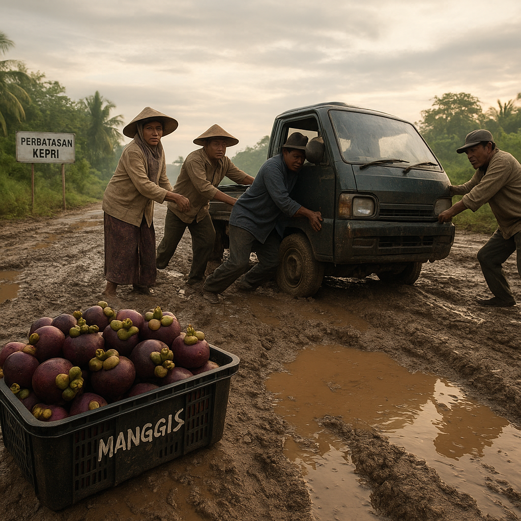 Petani Manggis di Perbatasan Kepri Keluhkan Harga Jual Anjlok Akibat Jalan Rusak