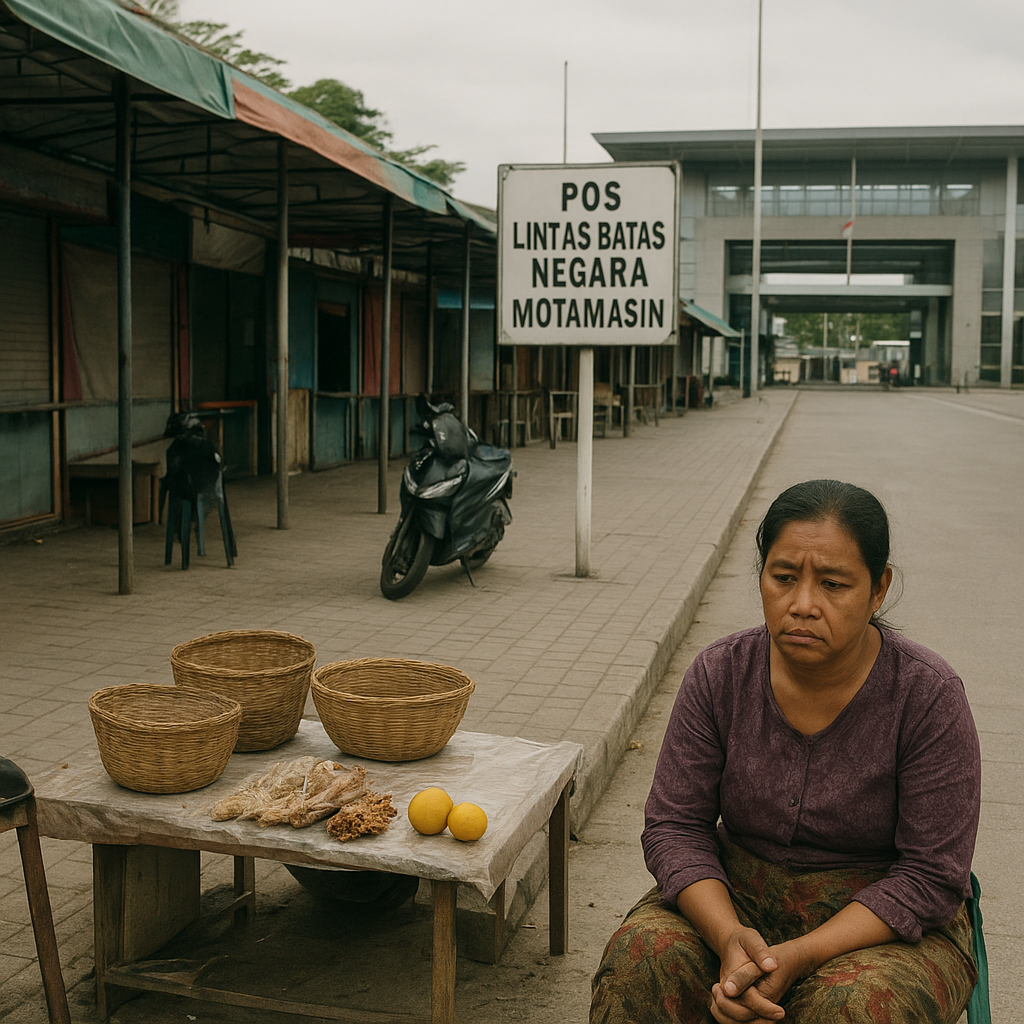Pos Lintas Batas Negara Motamasin Sepi saat Pekan Ini, Pedagang Berharap Wisman Datang