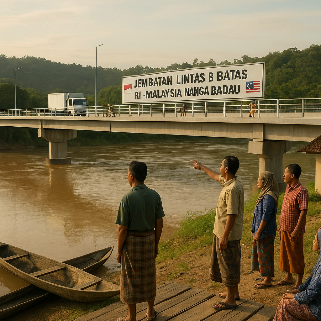 Jembatan Lintas Batas RI-Malaysia di Nanga Badau Segera Dioperasikan, Warga: 'Kini Tak Perahu Lagi'