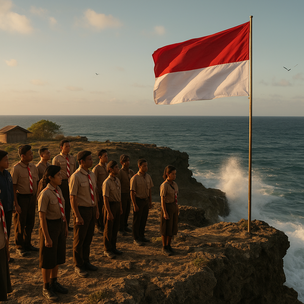 Upacara 17 Agustus di Pulau Terluar Rote: Bendera Berkibar di Atas Tebing Karang