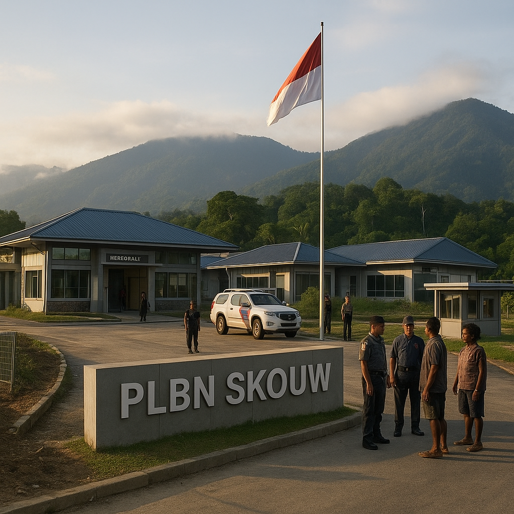 Potret Pos Lintas Batas Negara (PLBN) Skouw di Ujung Papua: Gerbang Kedaulatan di Kaki Pegunungan