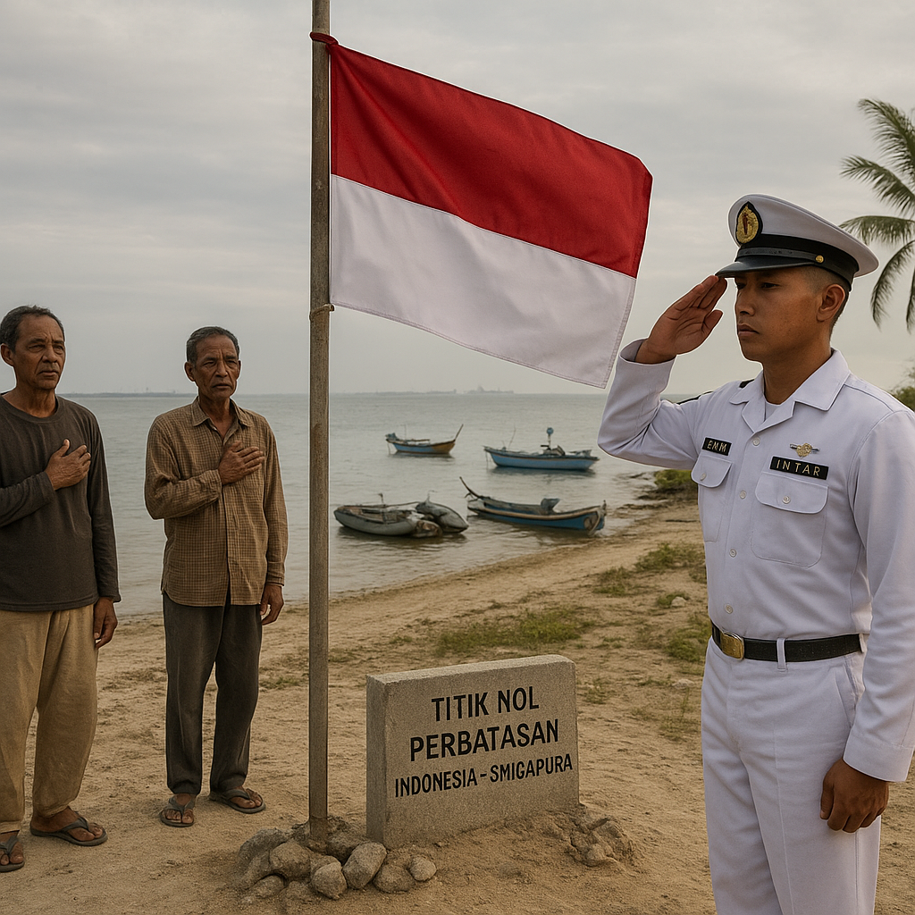 Upacara Bendera di Pulau Nipah, Titik Nol Perbatasan Indonesia-Singapura