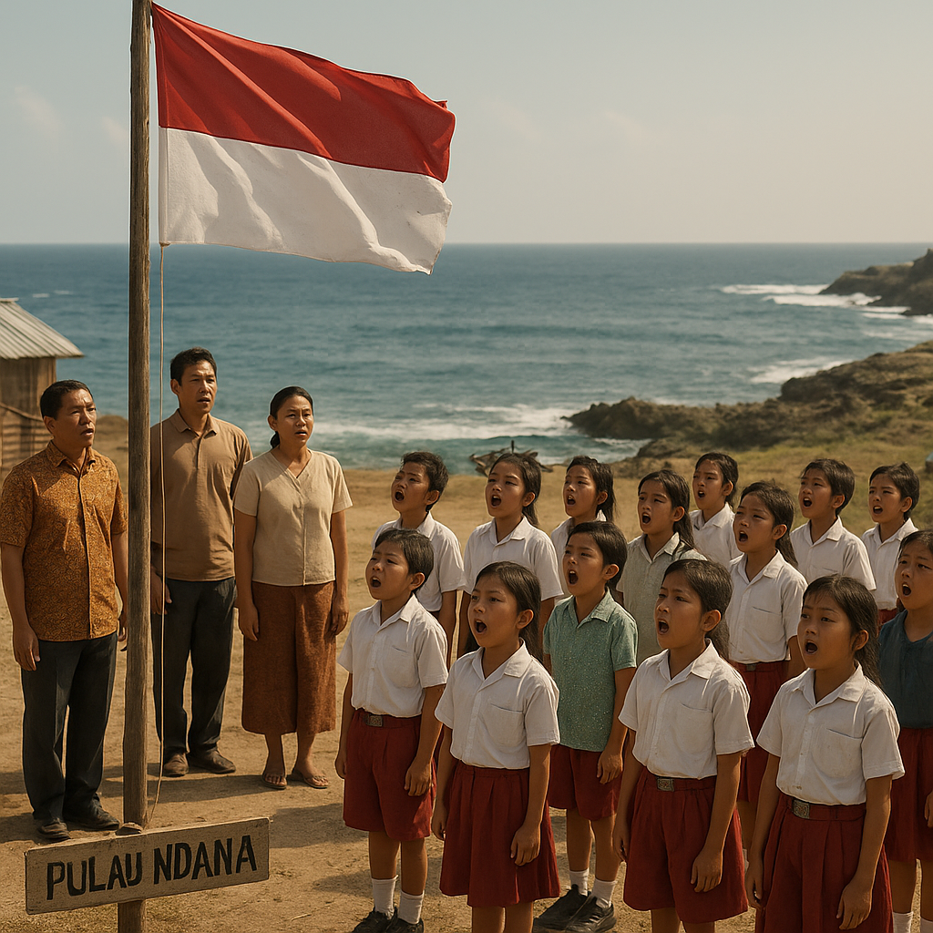 Upacara Bendera di Pulau Ndana: 17 Anak dan 3 Guru di Titik Selatan Terluar RI Berteriak Merdeka ke Lautan Lepas