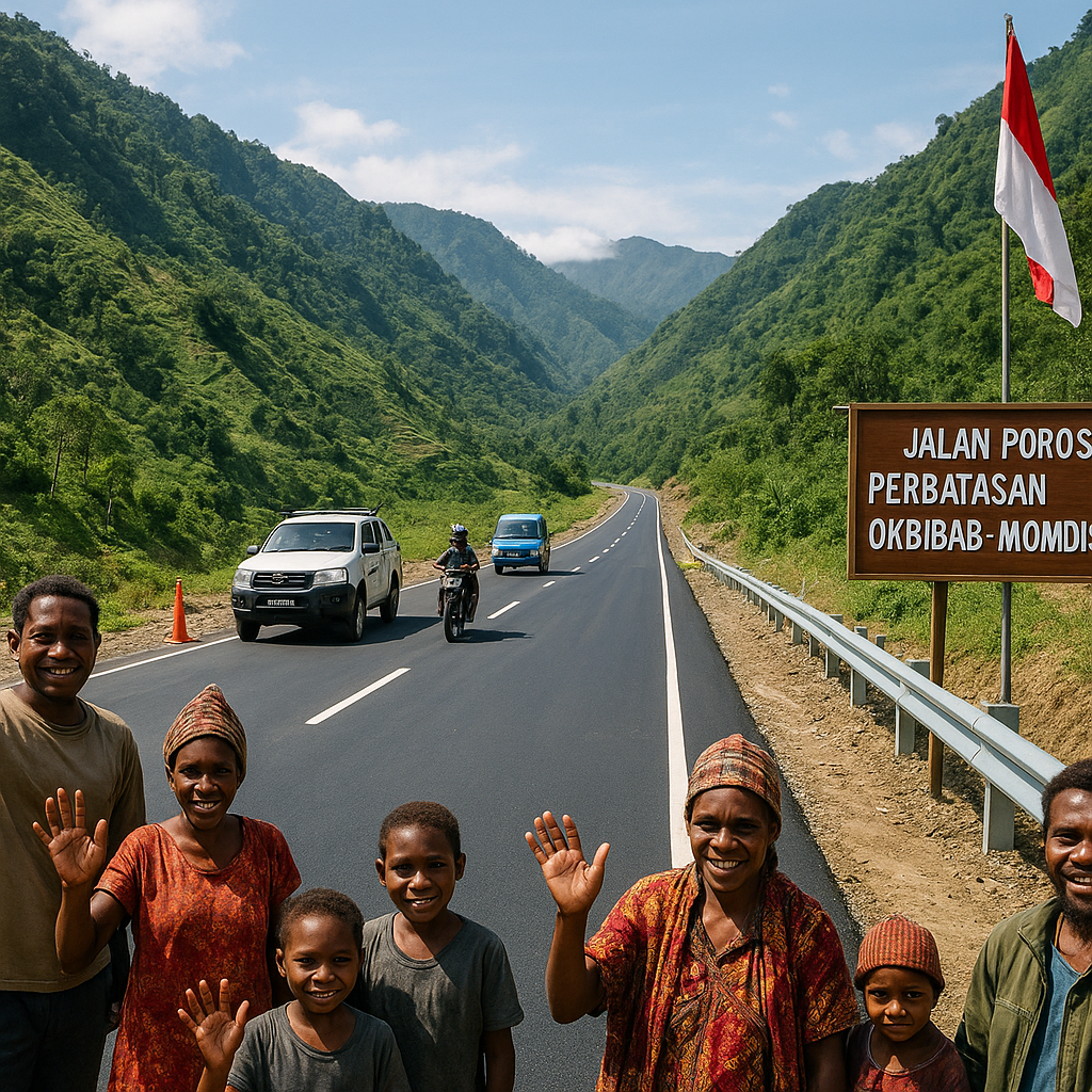 Jalan Poros Perbatasan di Papua Kini Tembus, Perjalanan 3 Hari Menjadi 8 Jam