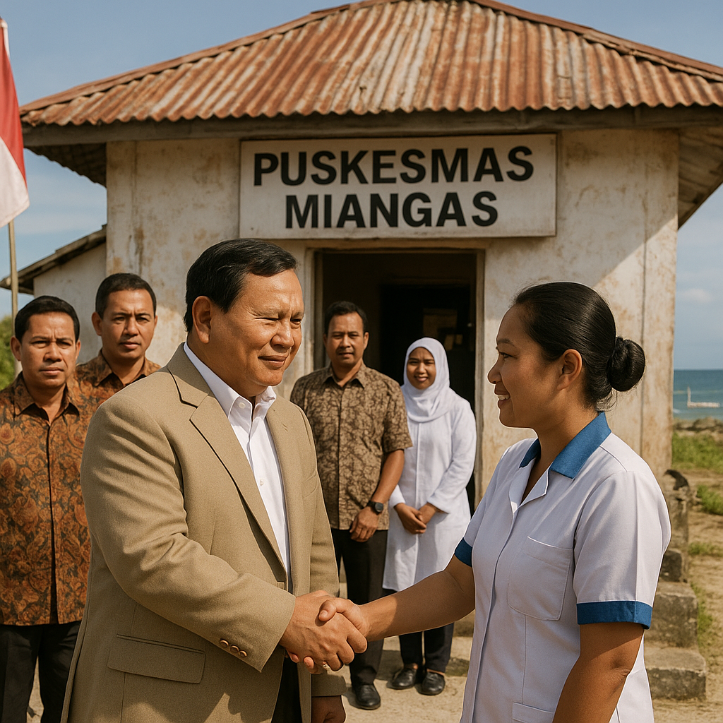 Prabowo Tinjau Puskesmas Miangas, Janji Renovasi hingga Tambah Nakes