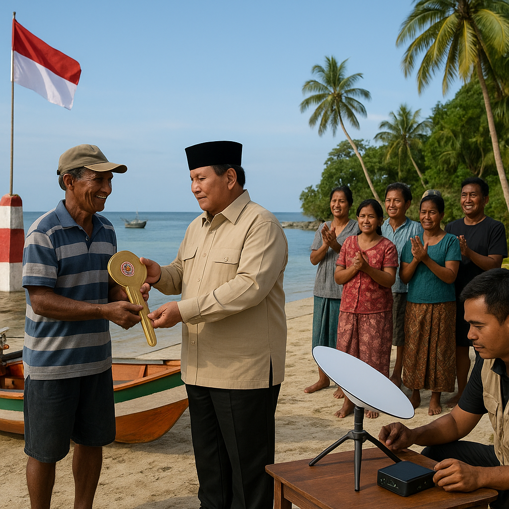 Oleh-Oleh Spesial Prabowo untuk Warga Miangas, Bukan Hanya Sembako