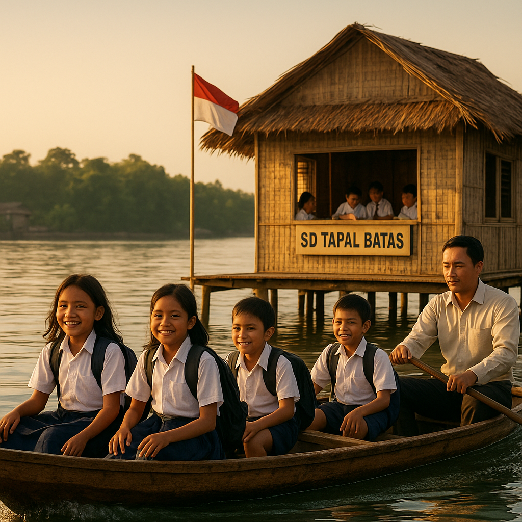 Potret Hari Pendidikan di Sebatik: Anak-anak Belajar di Pondok Kayu di Tengah Laut