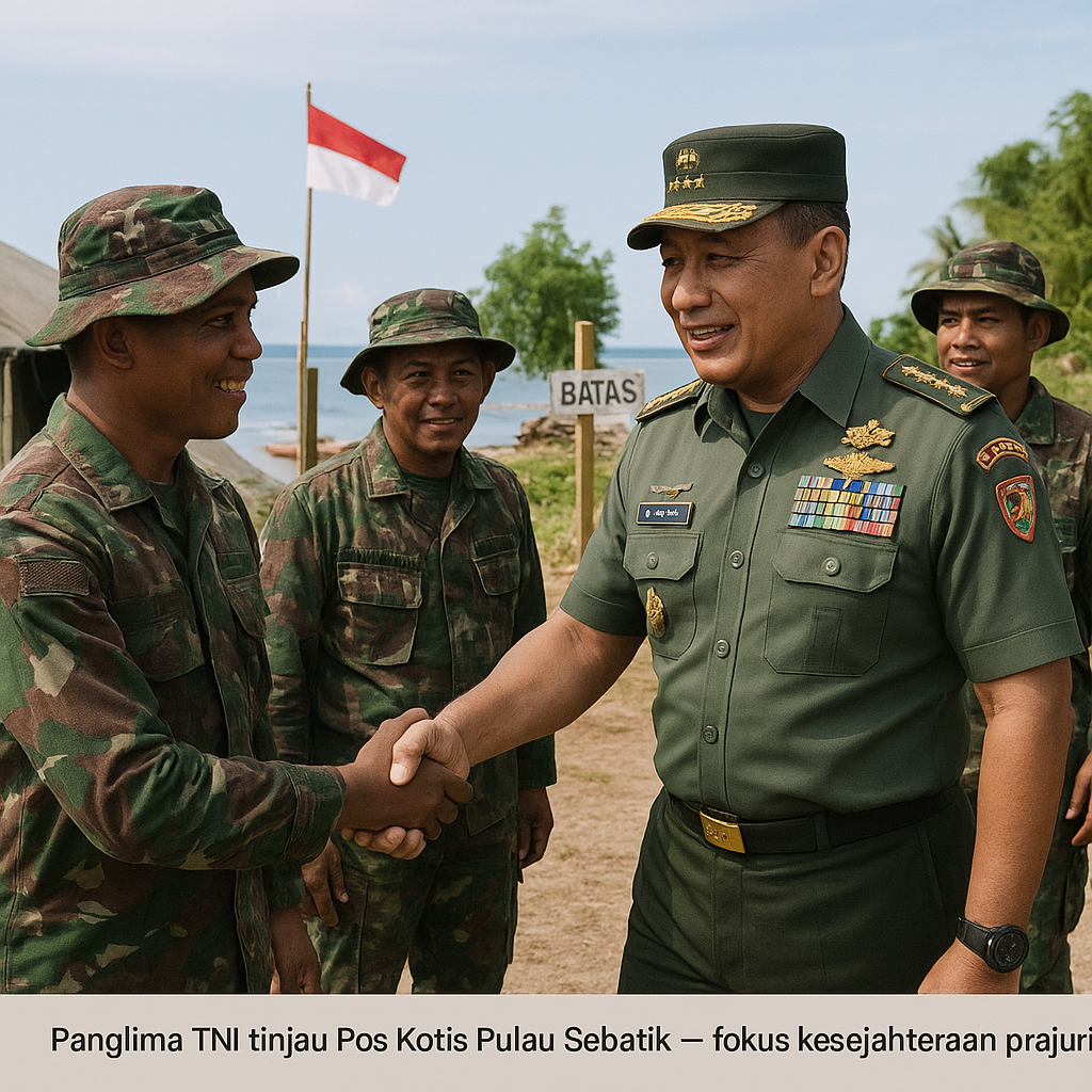 Panglima TNI Kunjungi Pos Terdepan di Pulau Sebatik, Tinjau Kesejahteraan Prajurit