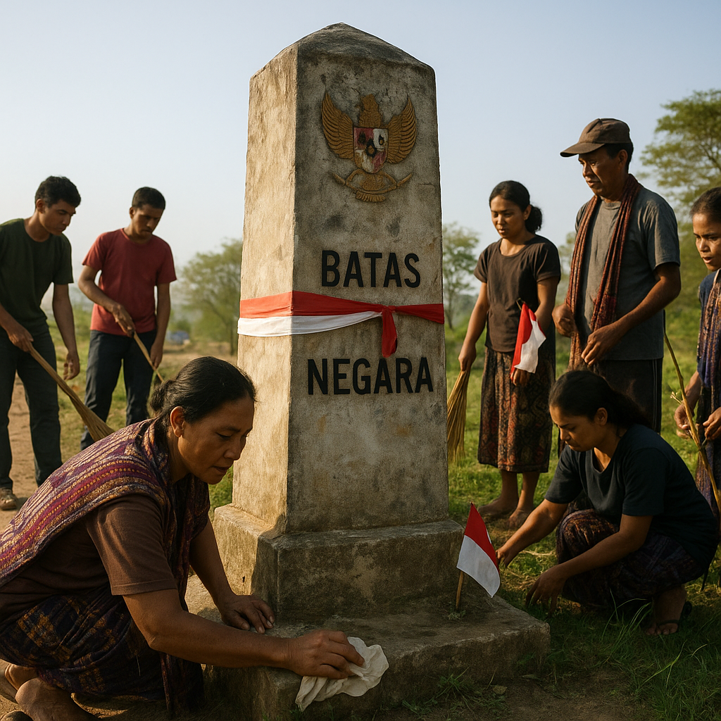Warga Motaain NTT Bersihkan Situs Bersejarah, Bentuk Cinta Tanah Air di Tapal Batas