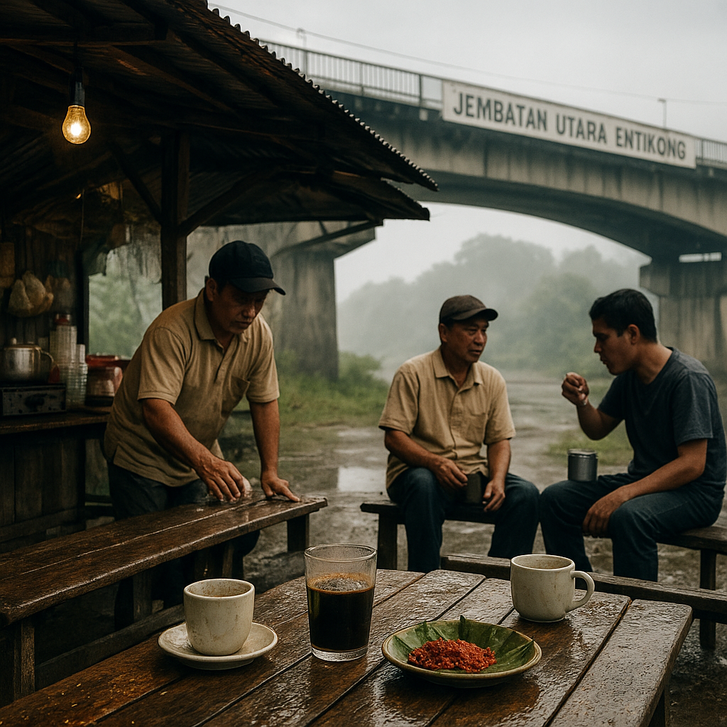 Sambal Diantara Dua Negara: Potret Kehidupan Warung Kopi di Jembatan Utara Entikong
