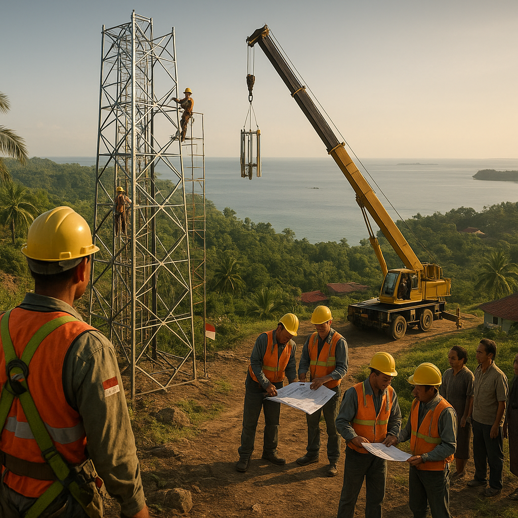 Pembangunan Tower Telekomunikasi di Pulau Sangihe: Menghubungkan Suara dari Ujung Negeri