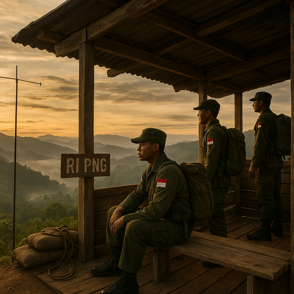 Pos Jaga TNI di Perbatasan RI-PNG: Dari Balok Kayu, Mereka Menatap Lembah dan Menjaga Kedaulatan