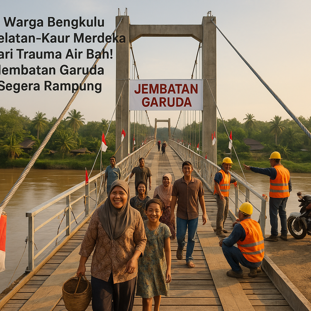Warga Bengkulu Selatan-Kaur Merdeka dari Trauma Air Bah! Jembatan Garuda Segera Rampung