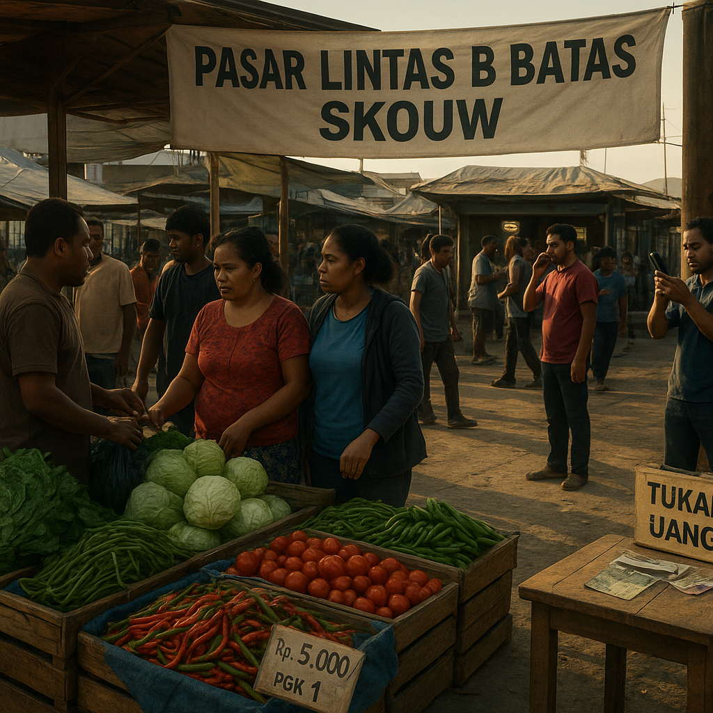 Pasar Lintas Batas Skouw: Dari Sayuran hingga Sinyal Seluler, denyut ekonomi di ujung Papua