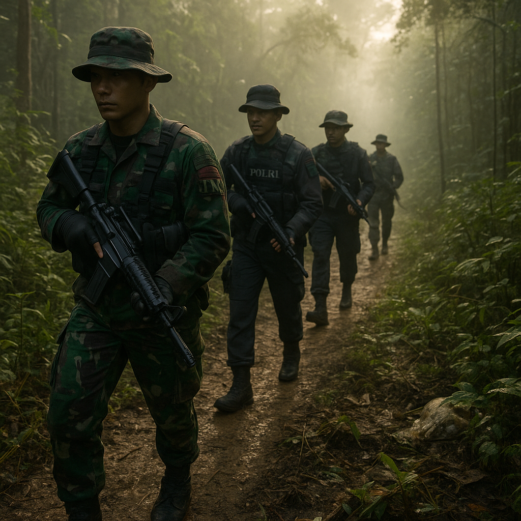 Patroli Senyap di Hutan Perbatasan: Jejak Pengawasan TNI-Polri di Jalan Tikus Entikong
