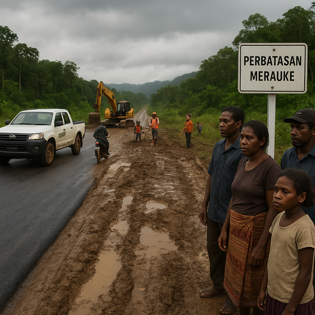 Jalan Trans-Papua di Perbatasan: Aspal Baru dan Lubang Lama