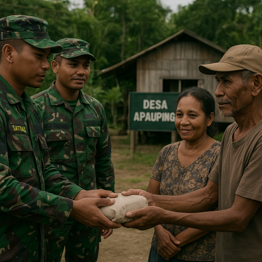 Warga Apauping Serahkan Sukarela Senjata Rakitan ke Satgas Pamtas RI–Malaysia, Wujudkan Perbatasan Aman