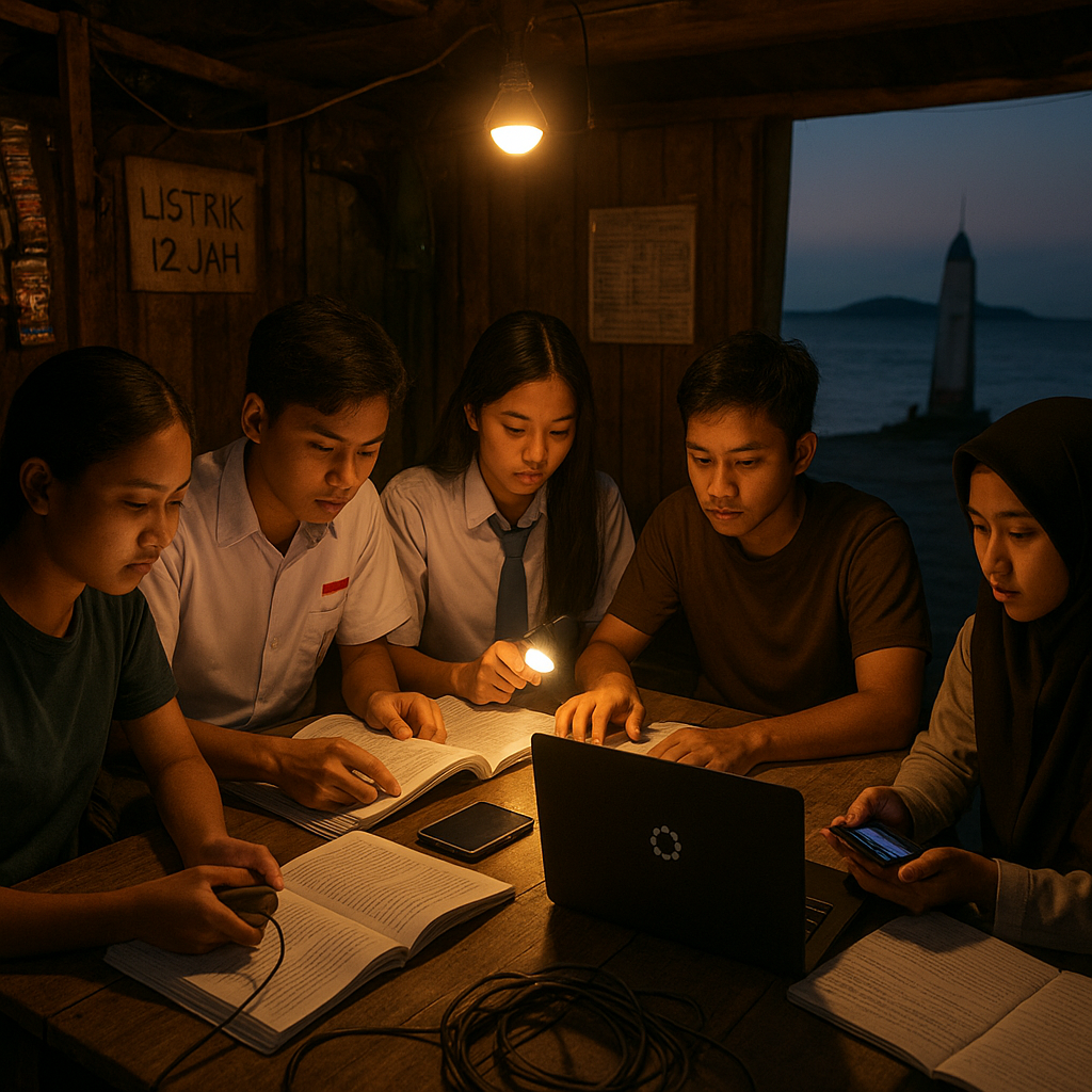 Listrik 12 Jam, Generasi Muda di Pulau Sebatik Rindu Internet Lancar untuk Belajar