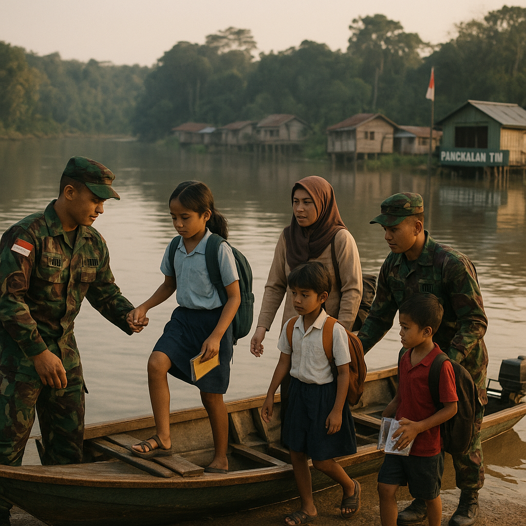 Warga Perbatasan Kalimantan-Sarawak Bergantung pada Pangkalan TNI untuk Akses Pendidikan
