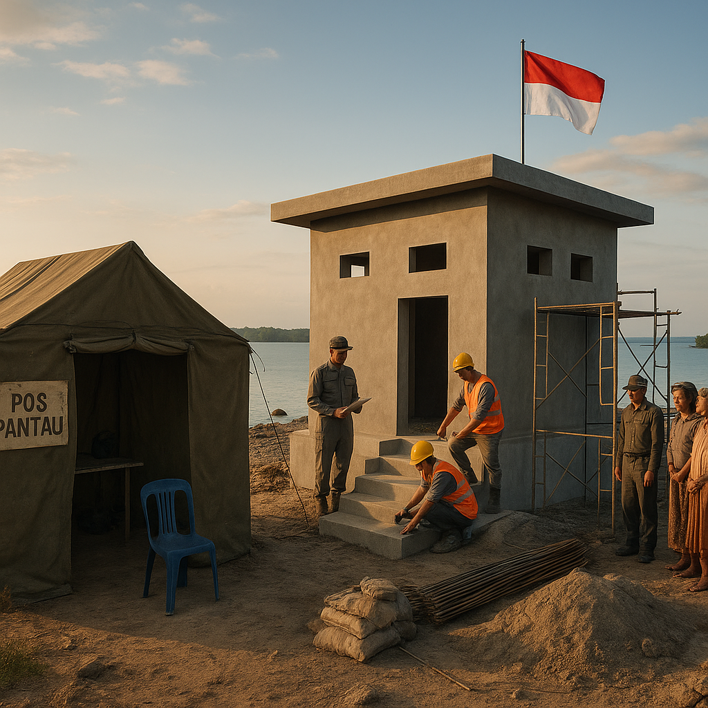 Pembangunan Pos Pantau di Pulau Sambit, Kalimantan Timur: Dari Tenda ke Bangunan Beton