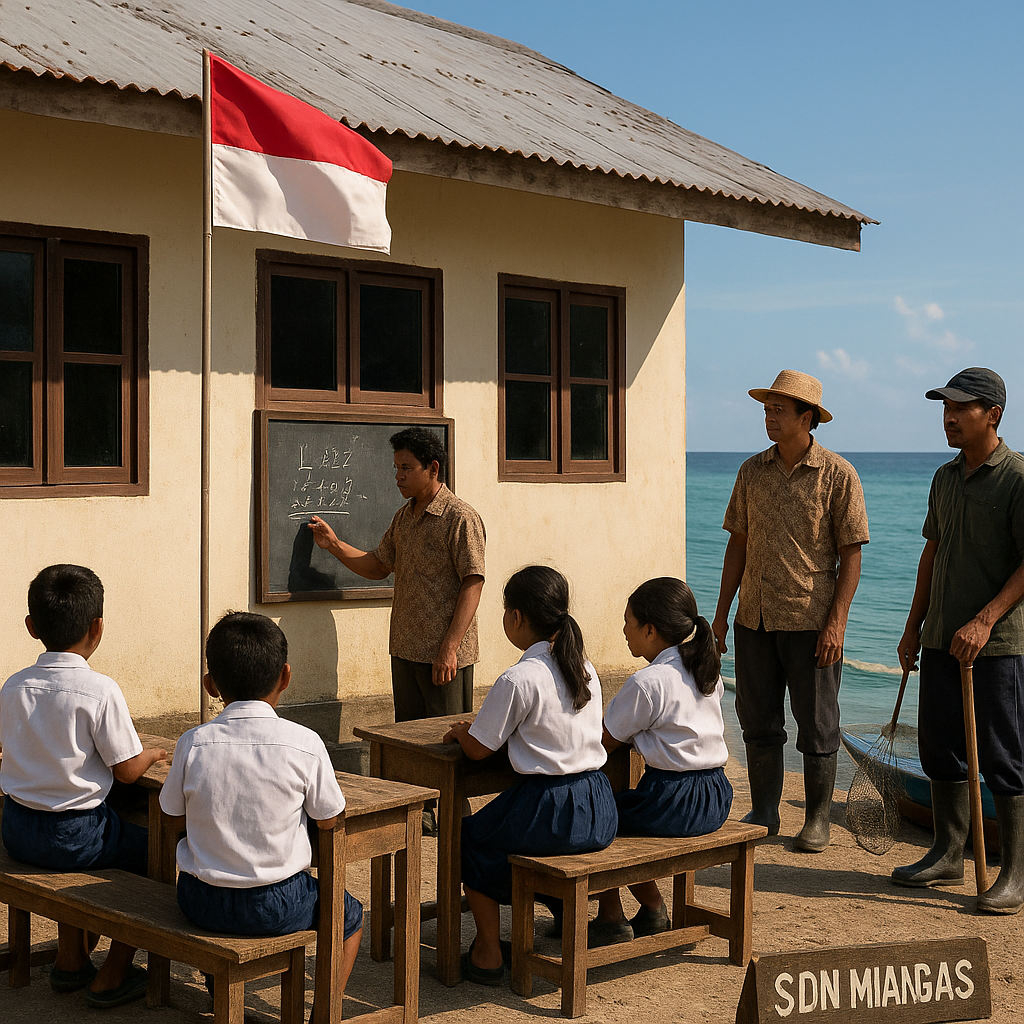 Pendidikan di Pulau Miangas: Sekolah Satu Bangunan dan Guru yang Juga Nelayan