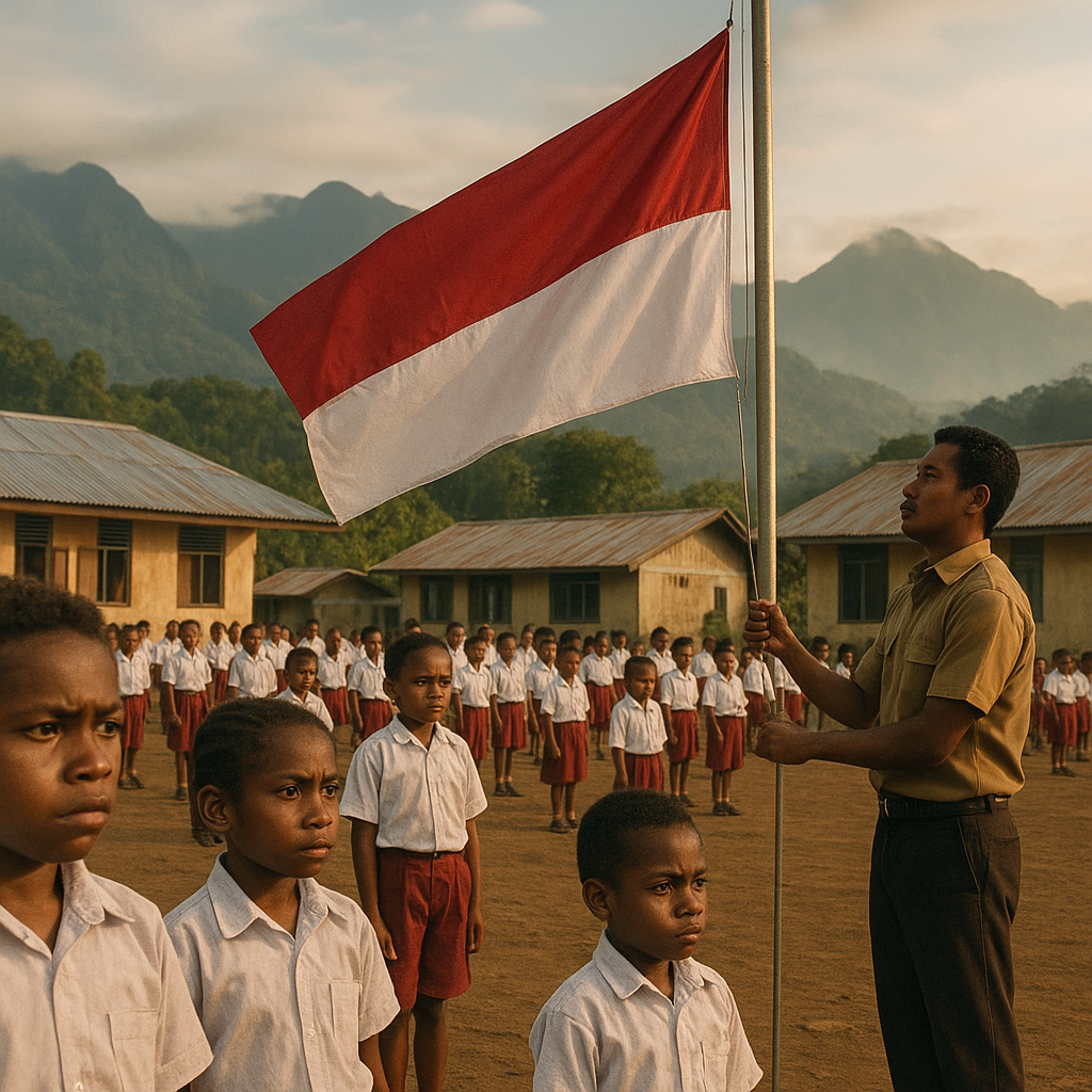 Upacara Bendera di Sekolah Perbatasan: Merah Putih Berkibar di Tengah Pegunungan