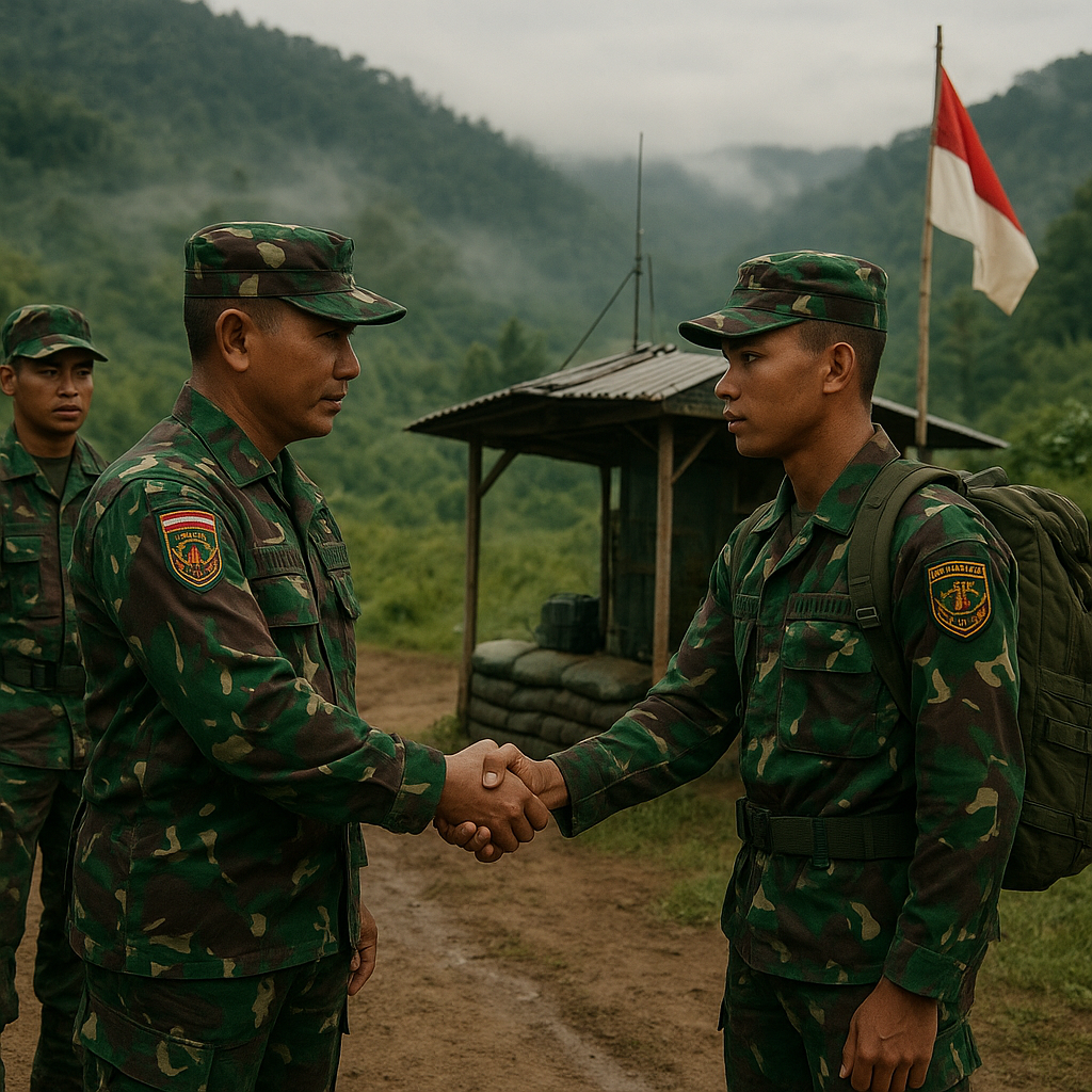 Kepala Satgas Pamtas Yonif 125 Sambangi Pos Perbatasan di Papua