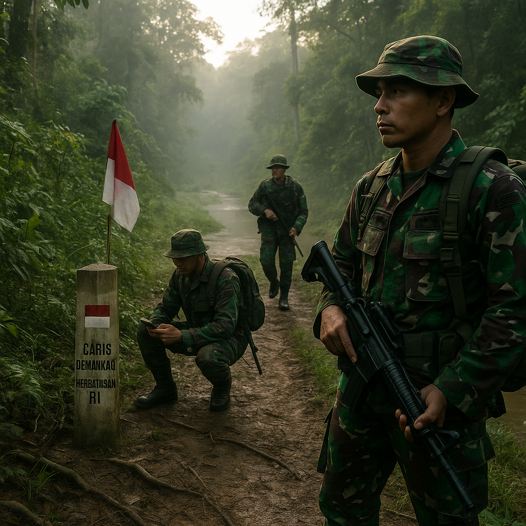 Patroli TNI di Perbatasan RI-Malaysia: Menjaga Garis Demarkasi dari Ancaman Penyusupan