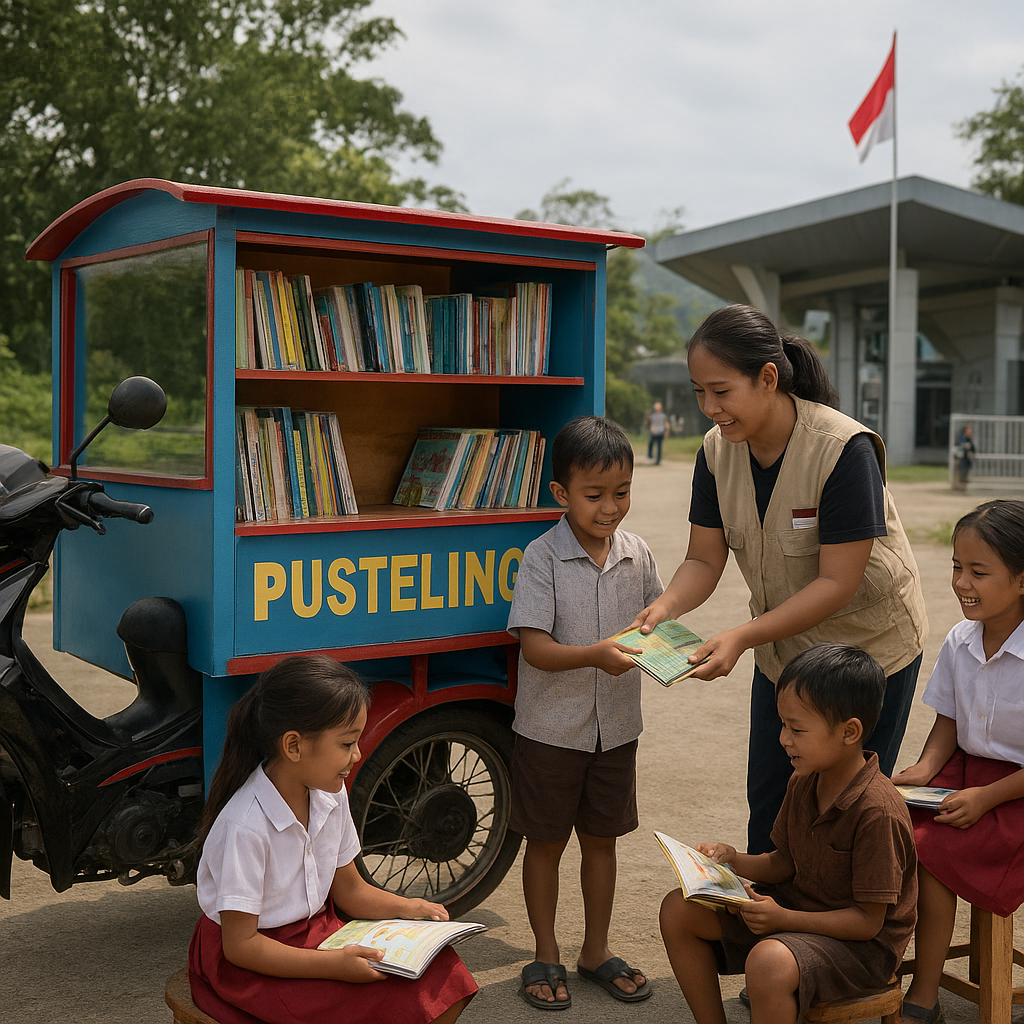 Pusteling: Perpustakaan Keliling Motor untuk Anak-Anak Perbatasan Entikong