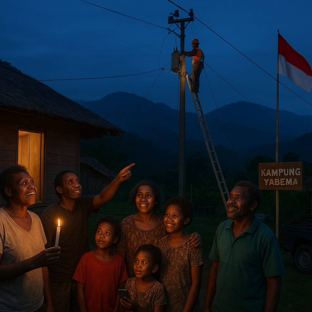 Cahaya dari Bumi Cenderawasih: Listrik Masuk Kampung di Pegunungan Papua Perbatasan