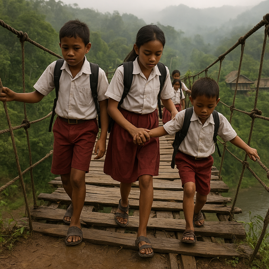 Jembatan Gantung Penghubung: Kisah Anak Sekolah di Lembah Perbatasan Malinau