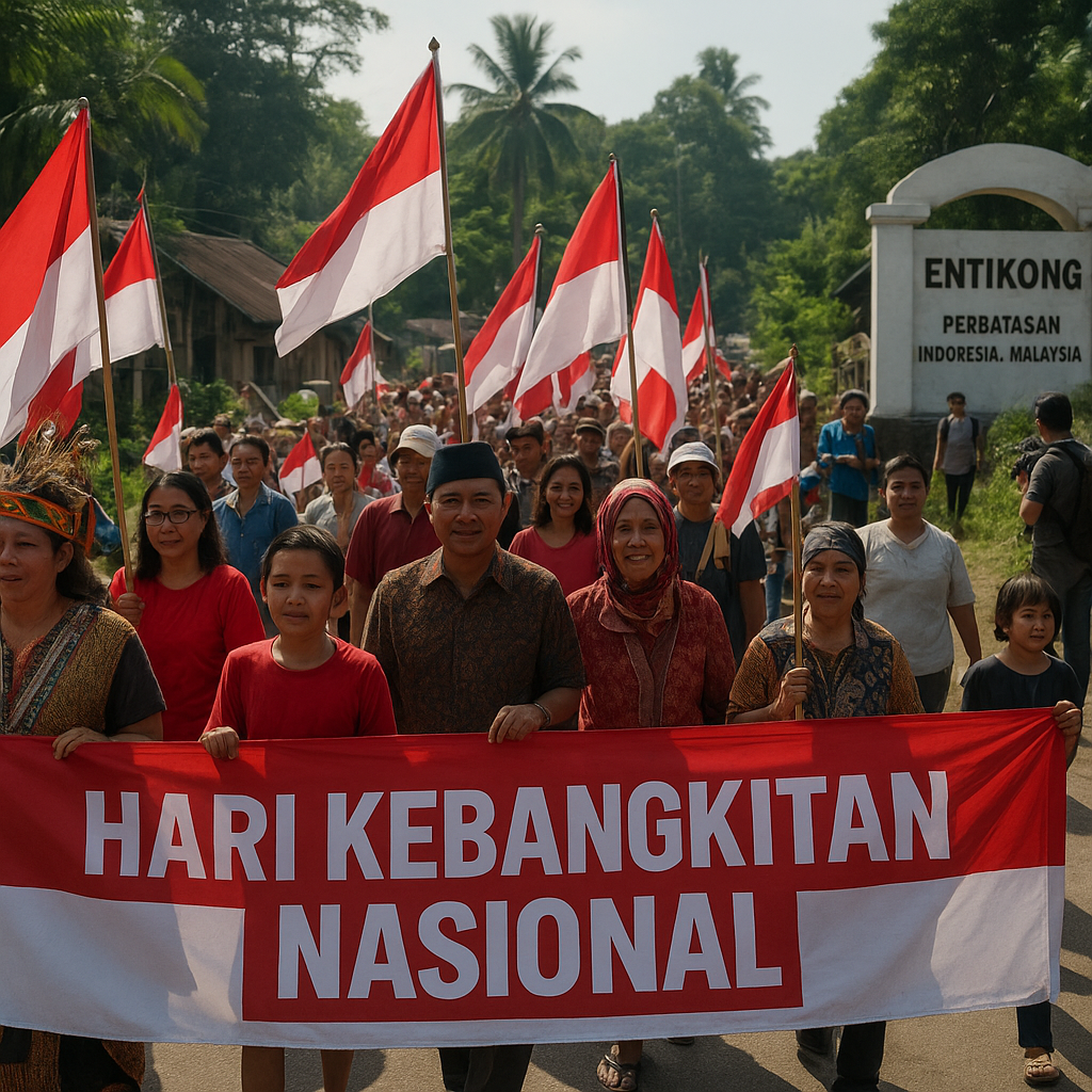 Warga Perbatasan Kalimantan-Malaysia Rayakan Hari Kebangkitan Nasional dengan Karnaval
