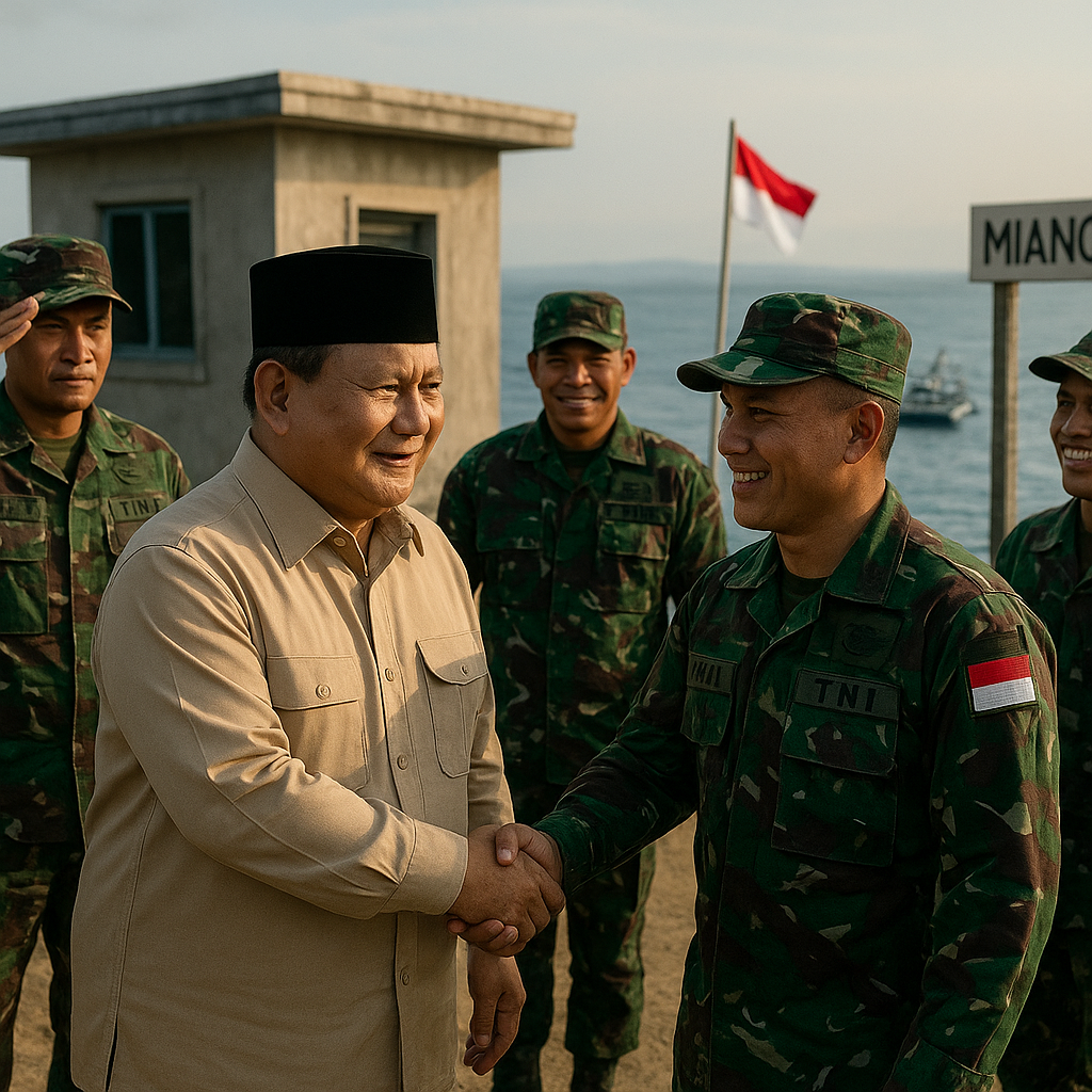 Presiden Prabowo Sapa Prajurit Penjaga Perbatasan di Miangas