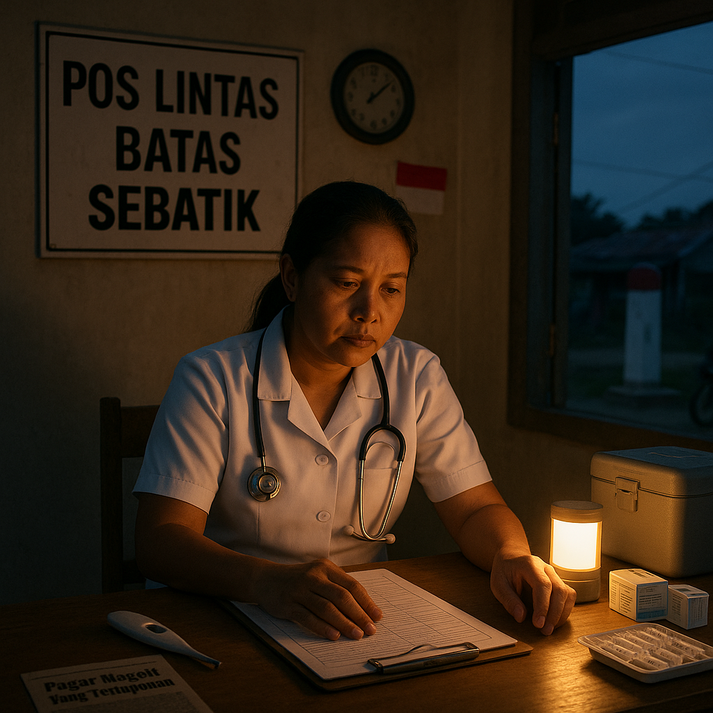 Pagar Negeri yang Terlupakan: Kisah Perawat Pos Lintas Batas di Sebatik yang Bertahan dengan Listrik 4 Jam