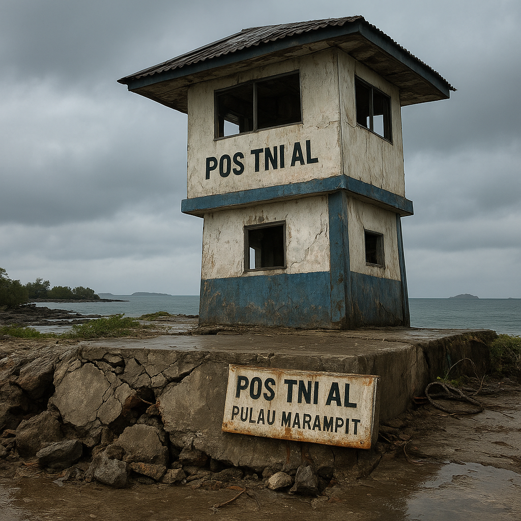 Menara Pengawas yang Tersandar: Kisah Pos TNI AL di Pulau Marampit yang Berdiri di Atas Pondasi Retak