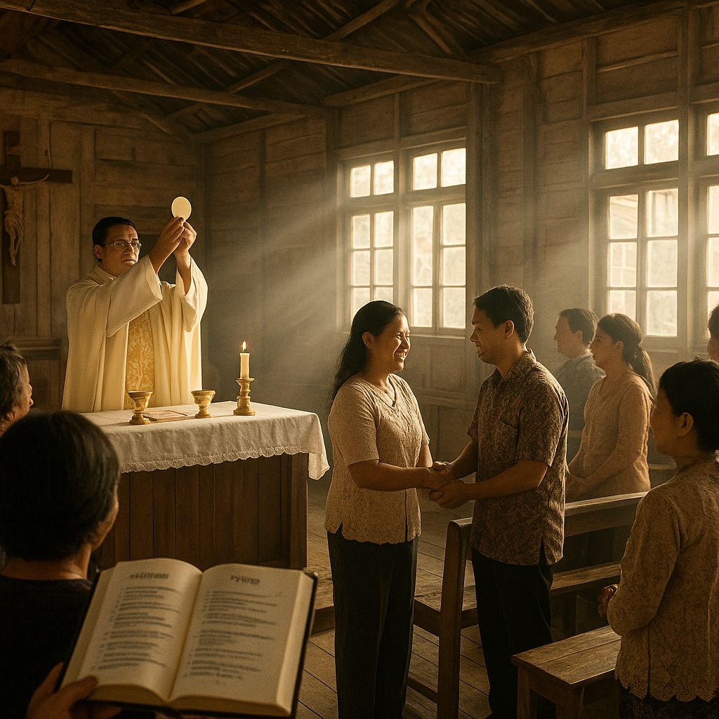 Suara Gereja di Perbatasan: Misa Jumat Pagi di Gereja Kayu Sebatik yang Menyatukan Dua Negara