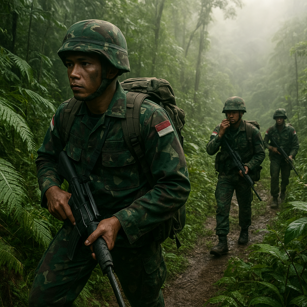 Patroli Perbatasan Darat di Papua: Prajurit TNI Menembus Hutan Lebat