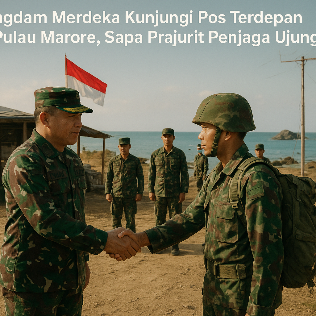 Pangdam Merdeka Kunjungi Pos Terdepan di Pulau Marore, Sapa Prajurit Penjaga Ujung Negeri