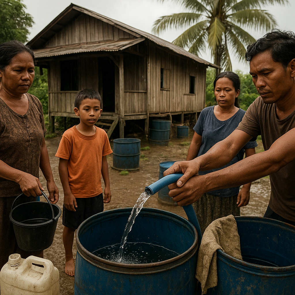 Potret Warga Perbatasan Riau-Singapura yang Masih Mengandalkan Air Hujan untuk Minum