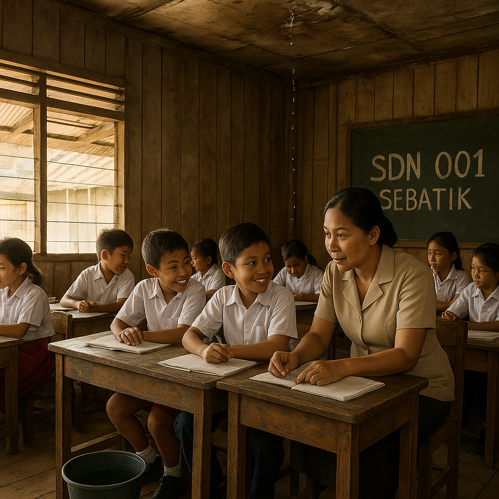 Kondisi Sekolah Tapal Batas di Sebatik: Atap Bocor, Buku Minim, Semangat Belajar Tinggi